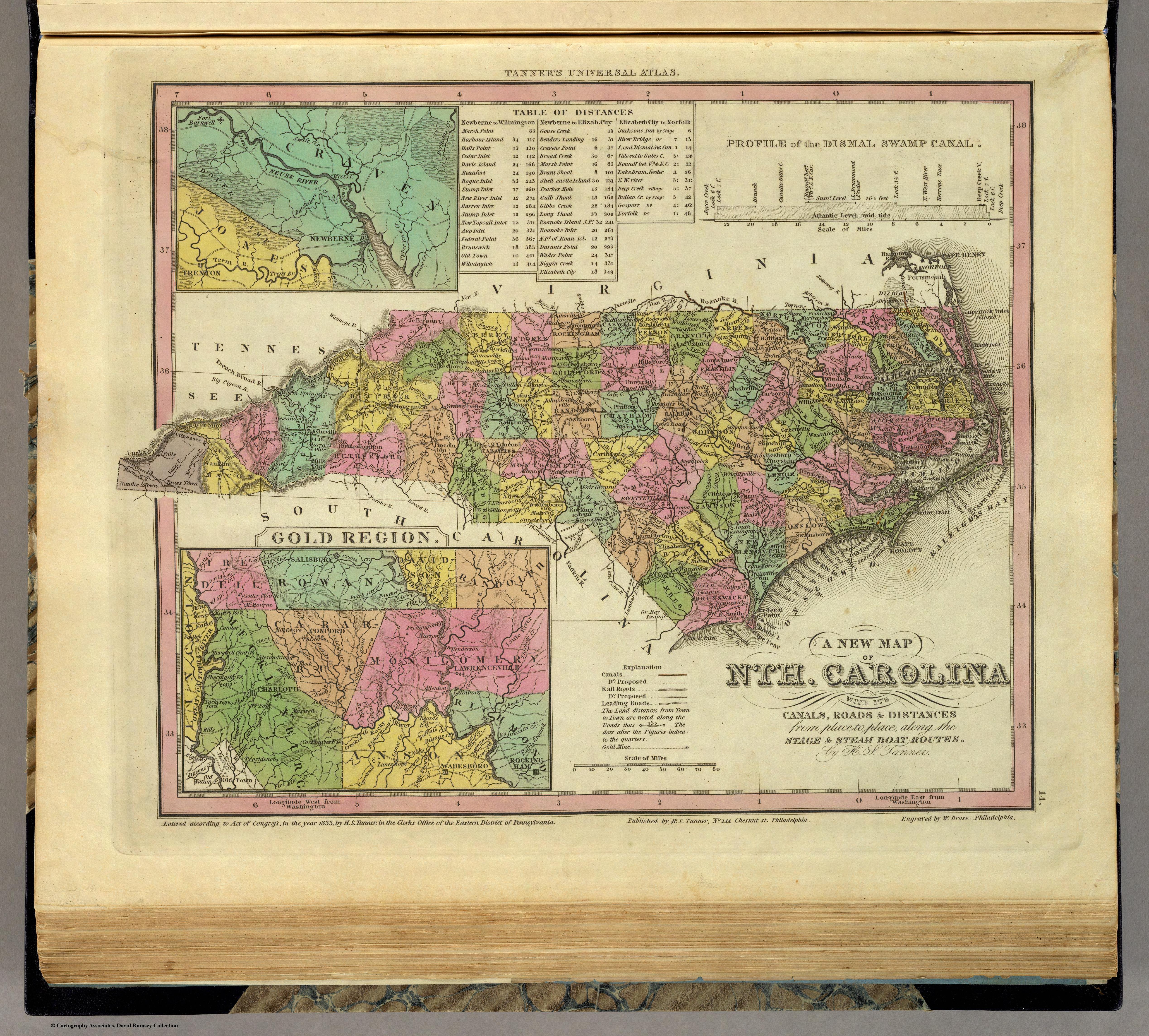 1836 Tanner North Caronia Map